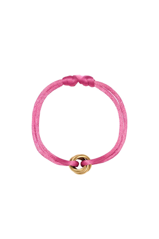 Pink Satin Twist Bracelet